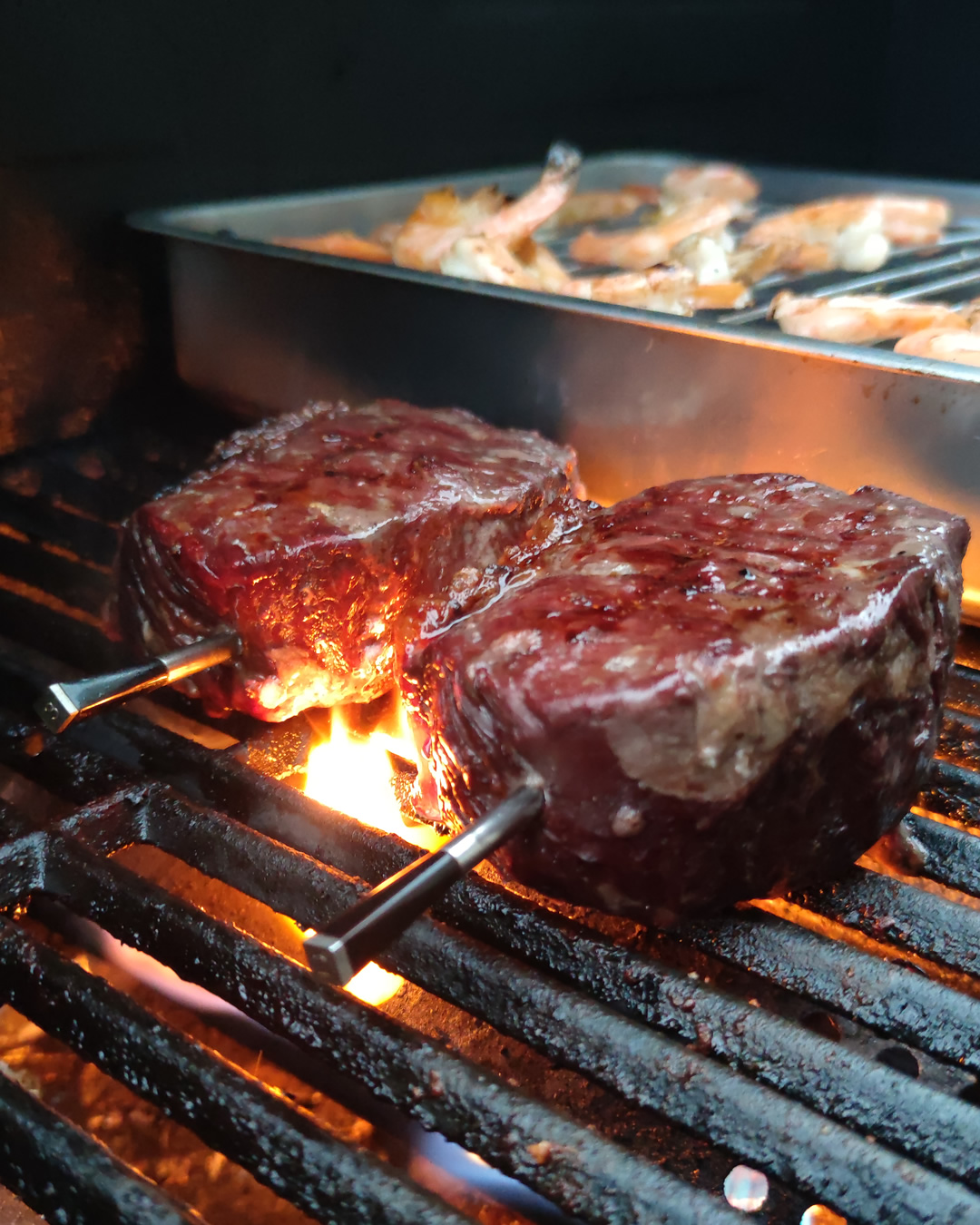 Dry Aged Rumpsteak mit Garnelen