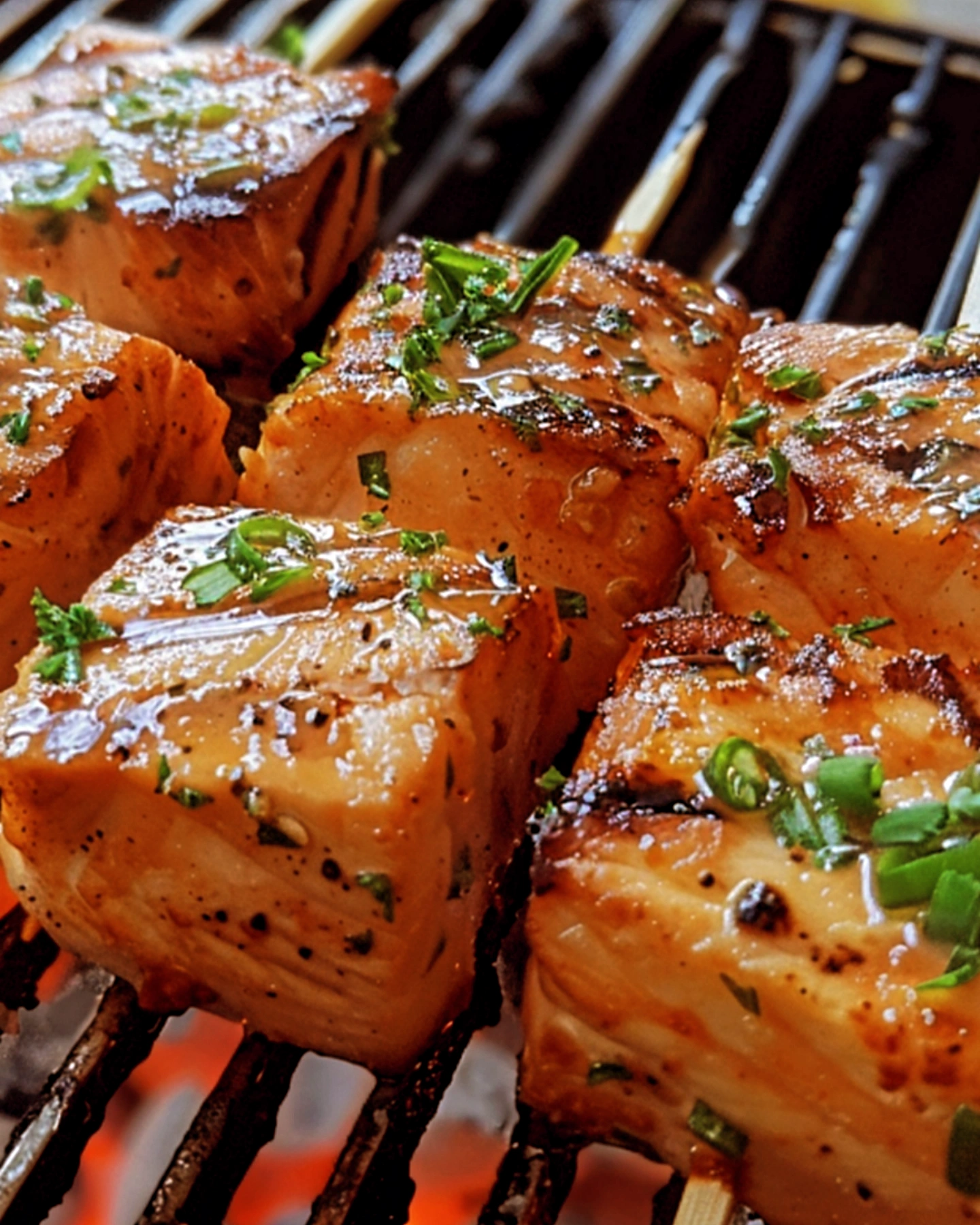 Gegrillter Lachs, nicht von der Planke